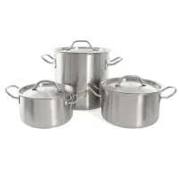 Набор посуды Foodatlas "Магия вкуса"  Кастрюли 2,0+2,7+6,0 в ЦИРИ - профессиональная посуда и инвентарь для общепита Набор посуды Foodatlas "Магия вкуса"  Кастрюли 2,0+2,7+6,0 - современная посуда и инвентарь для вашего ресторана или кафе