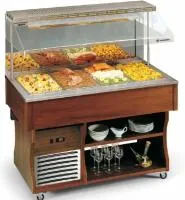 Салат-бар тепловой Tecfrigo MURALE 4 M BM темный орех - модернизируйте вашу линию раздачи и салат-бар