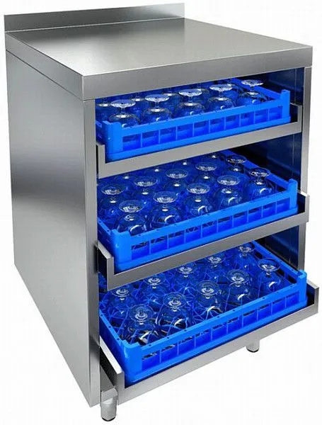 Стол для посудомоечных корзин с бортом HICOLD НБМКБ-6/7Б