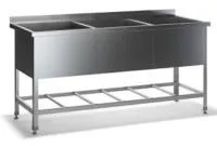 Ванна моечная размером 60*147*87 см, сварная, 3 секционная, с бортом Astropit АВМБ-3-14760-УОРО фото в Москве