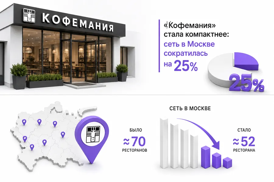 «Кофемания» стала компактнее: сеть в Москве сократилась на четверть