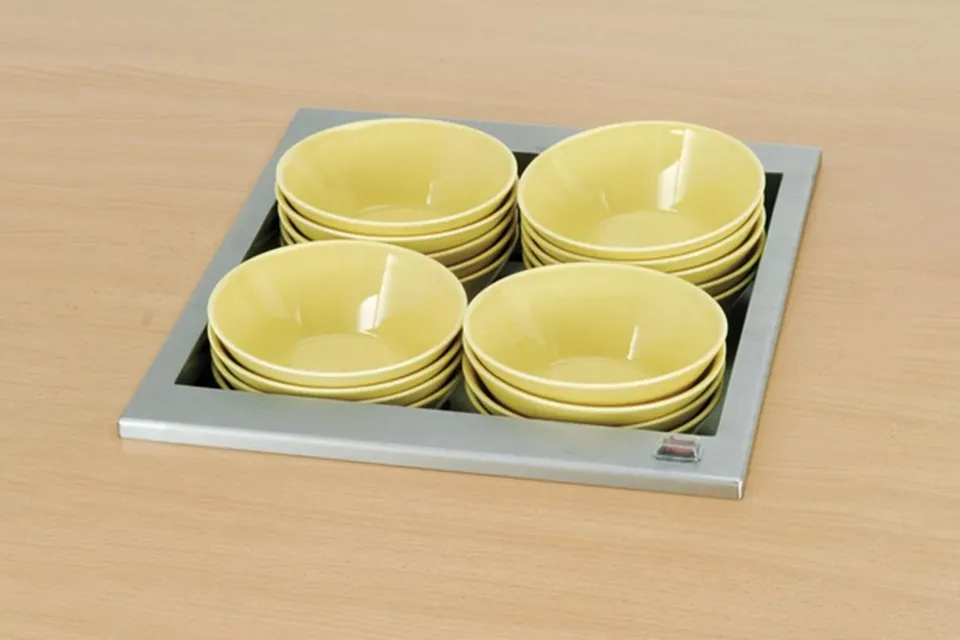 Диспенсер тарелок Hackman Metos D-I THSG.02 в ЦИРИ - улучшите ваше предложение самообслуживания Диспенсер тарелок Hackman Metos D-I THSG.02 - модернизируйте вашу линию раздачи и салат-бар