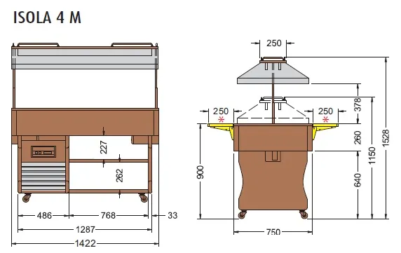 Салат-бар охлаждаемый Tecfrigo Isola 4M фото в Москве