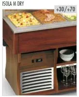 Салат-бар тепловой Tecfrigo ISOLA MURALE 4 M DRY темный орех - модернизируйте вашу линию раздачи и салат-бар