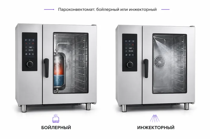Какой пароконвектомат лучше: инжекторный или бойлерный?