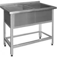 Ванна моечная Финист ВМН-2 1200х600х850 (2 отверстия для смесителя, борт) фото в Москве