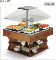 Салат-бар тепловой Tecfrigo OASI 8 M HOT темный орех - модернизируйте вашу линию раздачи и салат-бар