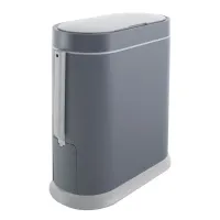 Ведро для мусора Foodatlas JAH-6712 с ершиком серое - современная посуда и инвентарь для вашего ресторана или кафе