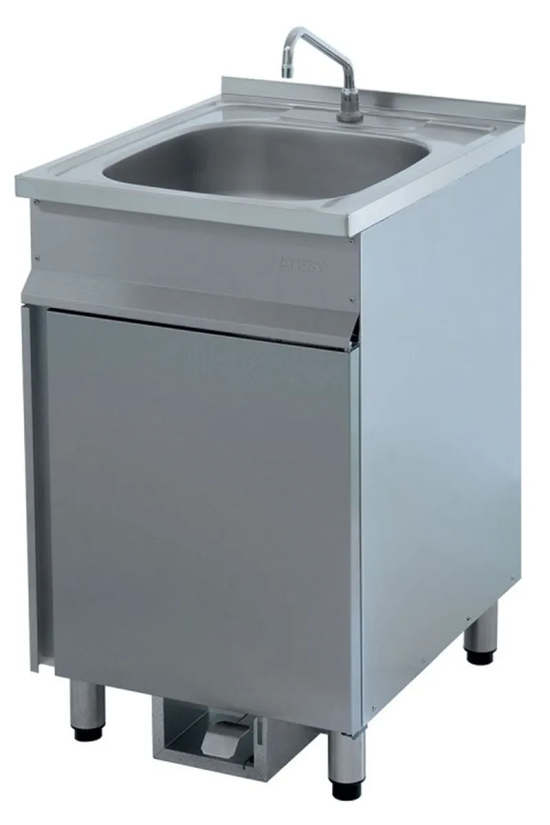 Подробное изображение Рукомойник ATESY ВРН-600 с педалью - нейтральное оборудование для профессиональных кухонь