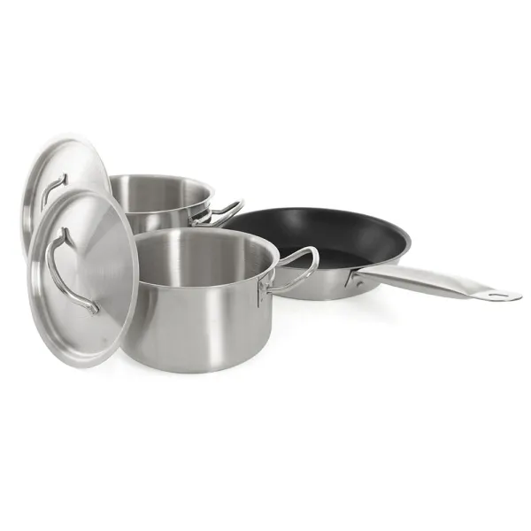 Набор посуды Foodatlas "Мастер Шеф" Кастрюли 2,0+2,7+Сковорода 26 в ЦИРИ - профессиональная посуда и инвентарь для общепита Набор посуды Foodatlas "Мастер Шеф" Кастрюли 2,0+2,7+Сковорода 26 - современная посуда и инвентарь для вашего ресторана или кафе