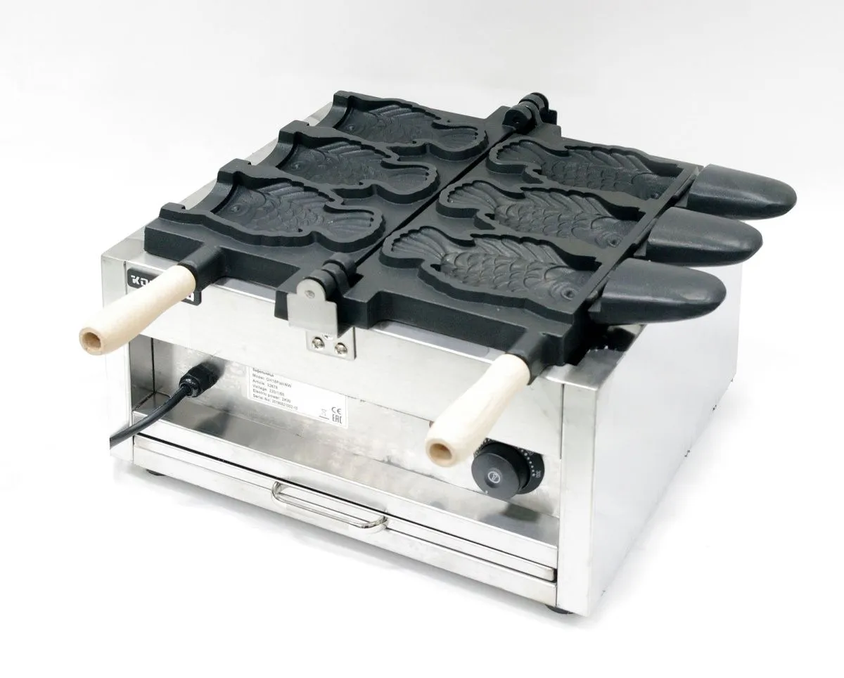 Подробное изображение Вафельница тайяки Kocateq GH15FishNW - профессиональное оборудование для фаст-фуда