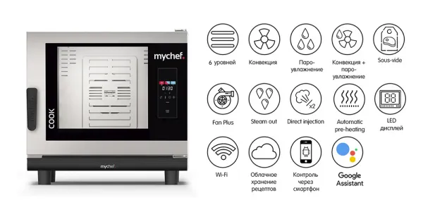 Пароконвектомат Distform Mychef Cook Up 6 GN 1/1 right opening фото в Москве