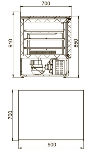 Стол морозильный POLAIR TBi2GN-G с бортом