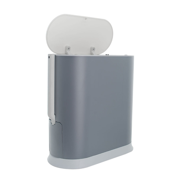 Ведро для мусора Foodatlas JAH-2014 с ершиком серое фото в #REGION_NAME_DECLINE_PP#