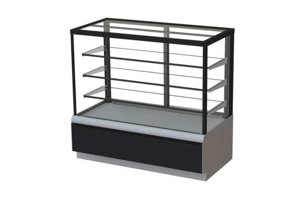 Витрина кондитерская Carboma KC70 VV 0,9-1 Standard Люкс Техно (9006-9005, черная)