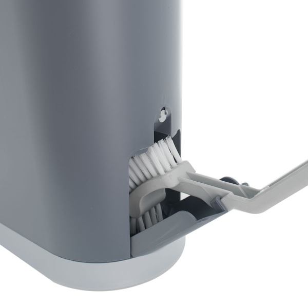 Ведро для мусора Foodatlas JAH-2014 с ершиком серое фото в #REGION_NAME_DECLINE_PP#