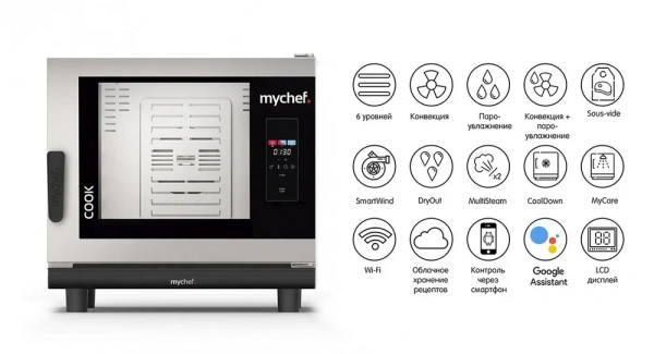Пароконвектомат Distform Mychef Cook Pro 6 GN 1/1 right opening фото в Москве