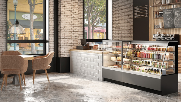 Витрина кондитерская Chilz VETE KUB 130 серый матовый, шлифованная нержавейка